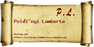 Polányi Lamberta névjegykártya